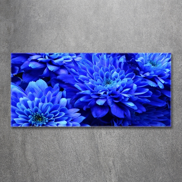 Foto en cristal de alta calidad con impresión uv horizontal Aster azul