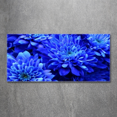 Foto en cristal de alta calidad con impresión uv horizontal Aster azul
