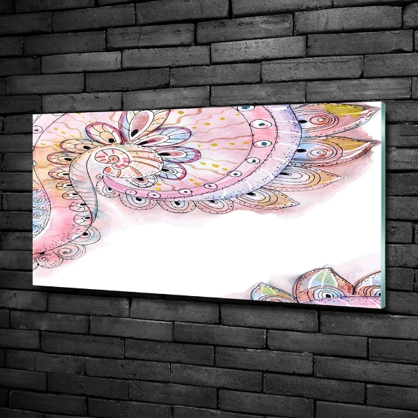 Cuadro decorativo de vidrio para salón horizontal Patrón abstracto