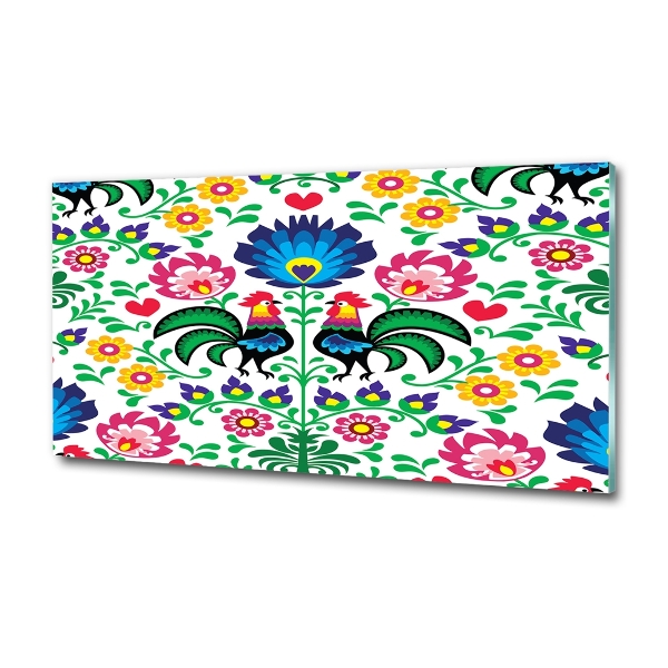 Cuadro de cristal templado moderno horizontal Patrón étnico