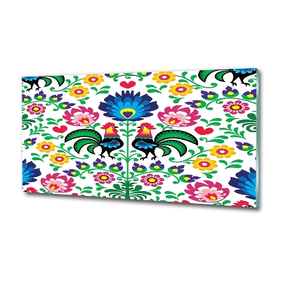 Cuadro de cristal templado moderno horizontal Patrón étnico