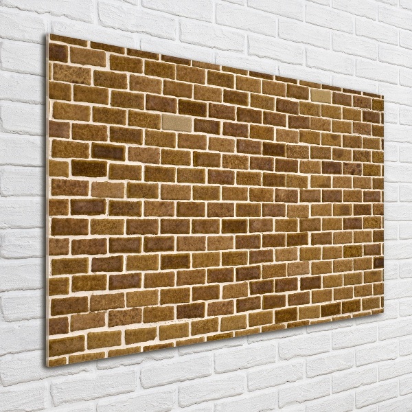 Cuadro de cristal templado moderno horizontal pared de ladrillos