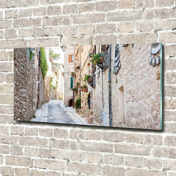 Cuadro decorativo de vidrio para salón horizontal Avenida de la ciudad