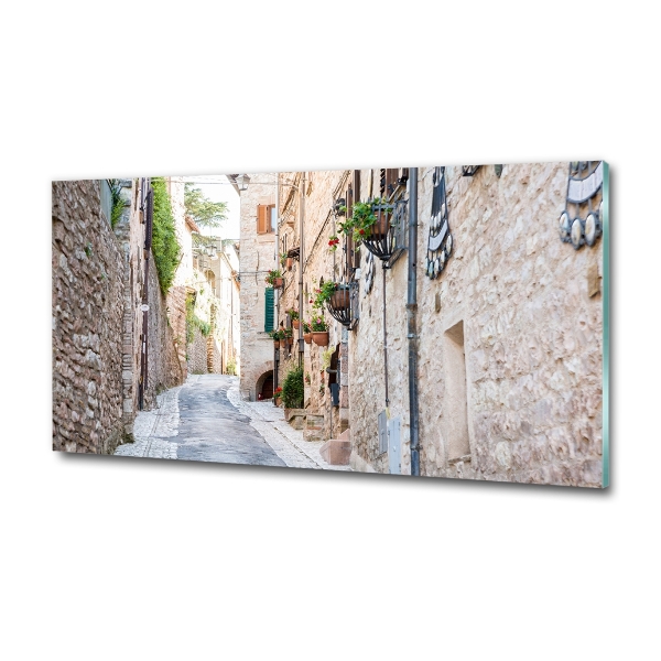 Cuadro decorativo de vidrio para salón horizontal Avenida de la ciudad