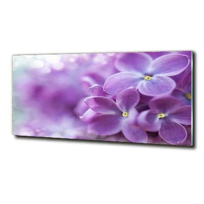 Impresión en cristal con acabado brillante horizontal flores lilas