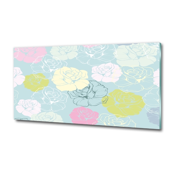 Impresión en cristal con acabado brillante horizontal Rosas