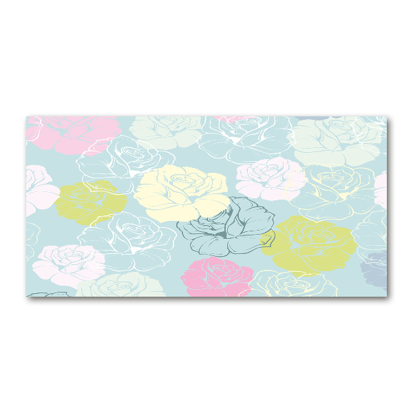 Impresión en cristal con acabado brillante horizontal Rosas