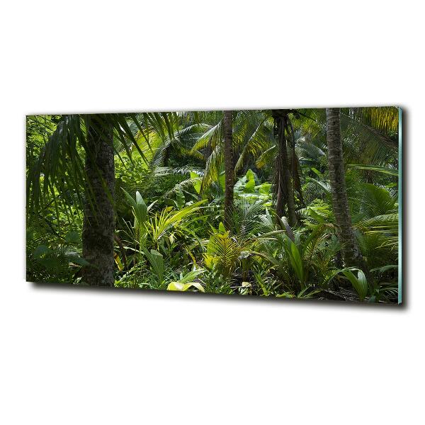 Cuadro decorativo de vidrio para salón horizontal Bosque tropical
