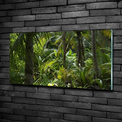 Cuadro decorativo de vidrio para salón horizontal Bosque tropical