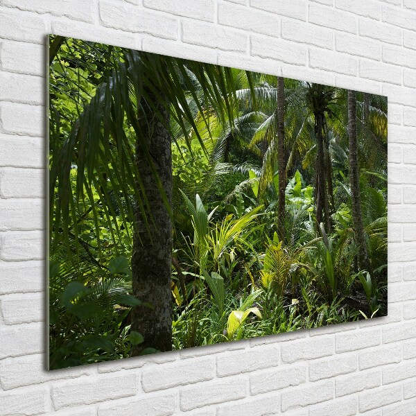 Cuadro decorativo de vidrio para salón horizontal Bosque tropical