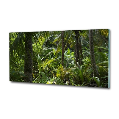 Cuadro decorativo de vidrio para salón horizontal Bosque tropical