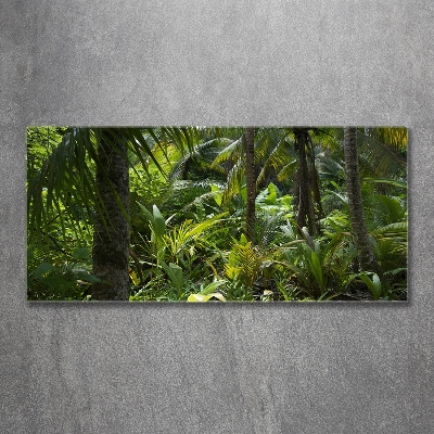 Cuadro decorativo de vidrio para salón horizontal Bosque tropical