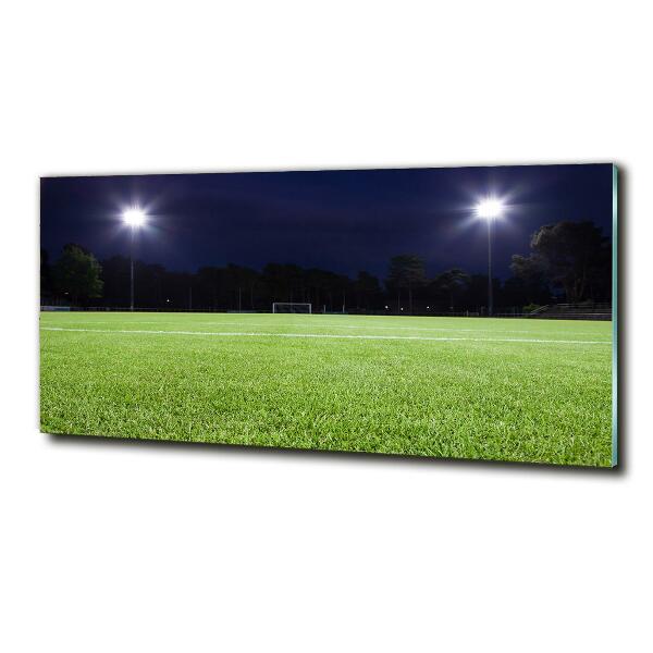 Foto en cristal de alta calidad con impresión uv horizontal campo de fútbol