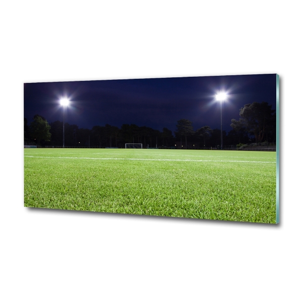 Foto en cristal de alta calidad con impresión uv horizontal campo de fútbol