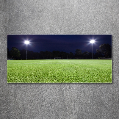 Foto en cristal de alta calidad con impresión uv horizontal campo de fútbol