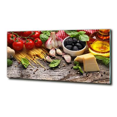 Cuadro decorativo de vidrio para salón horizontal comida italiana