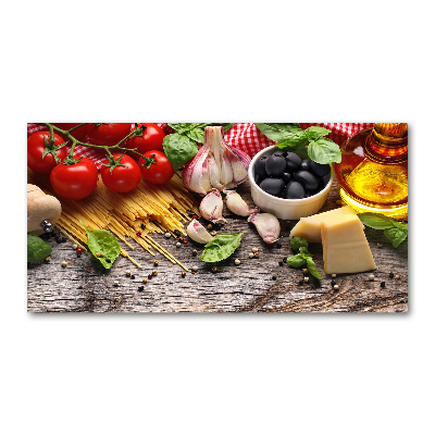 Cuadro decorativo de vidrio para salón horizontal comida italiana