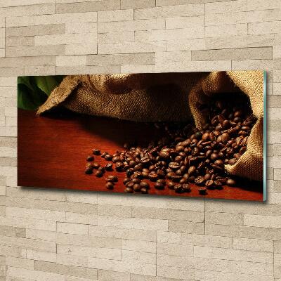 Cuadro de cristal templado moderno horizontal Granos de café