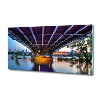 Foto en cristal de alta calidad con impresión uv horizontal Puente en Varsovia
