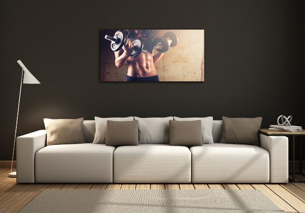 Cuadro de cristal templado moderno horizontal desarrollo muscular