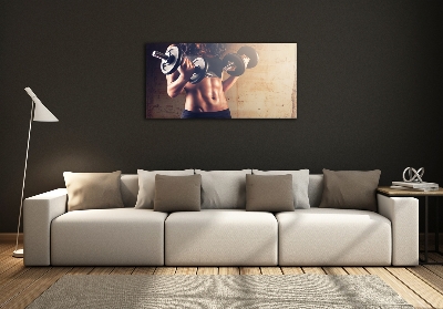 Cuadro de cristal templado moderno horizontal desarrollo muscular