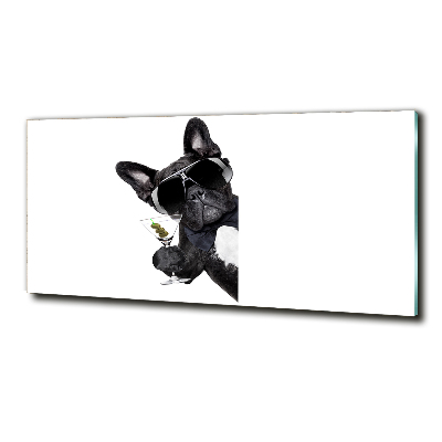 Foto en cristal de alta calidad con impresión uv horizontal Perro Martini