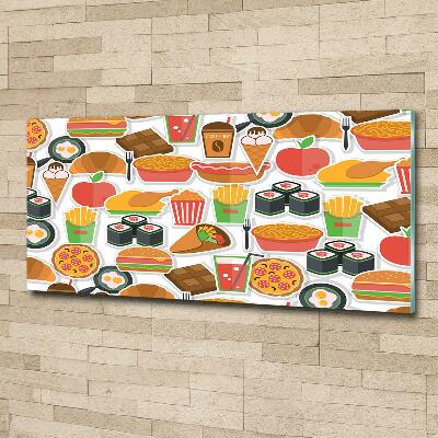 Cuadro decorativo de vidrio para salón horizontal Comida rápida
