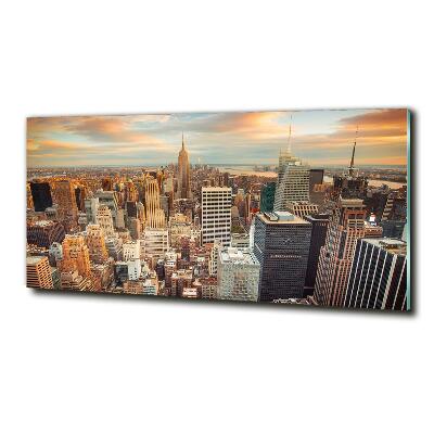 Cuadro de cristal templado moderno horizontal Vista aérea de Nueva York