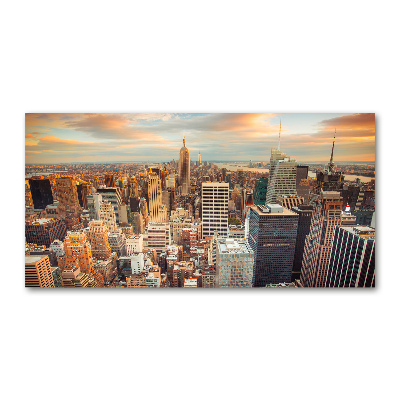 Cuadro de cristal templado moderno horizontal Vista aérea de Nueva York