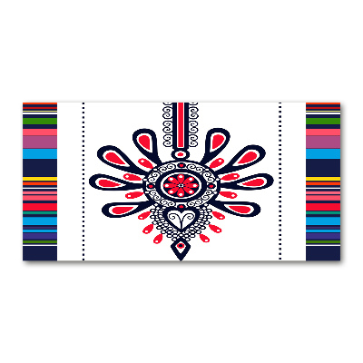 Cuadro de cristal templado moderno horizontal Patrón popular polaco