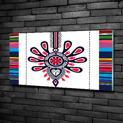 Cuadro de cristal templado moderno horizontal Patrón popular polaco