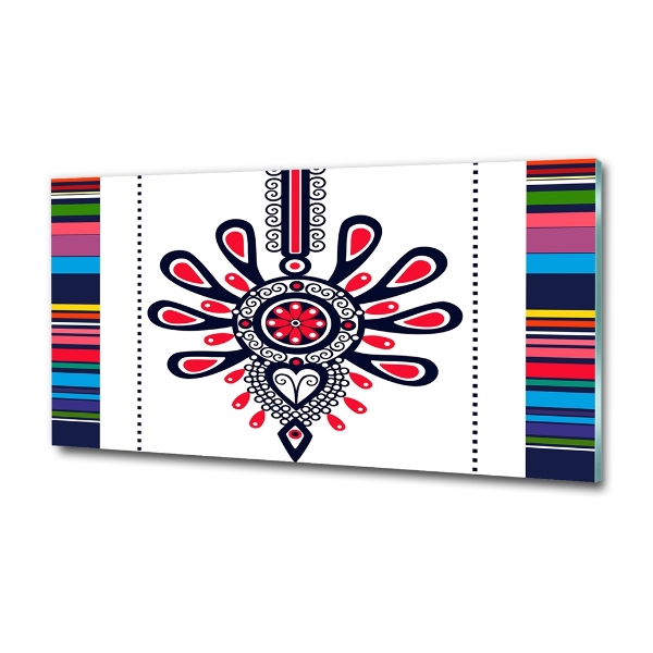 Cuadro de cristal templado moderno horizontal Patrón popular polaco