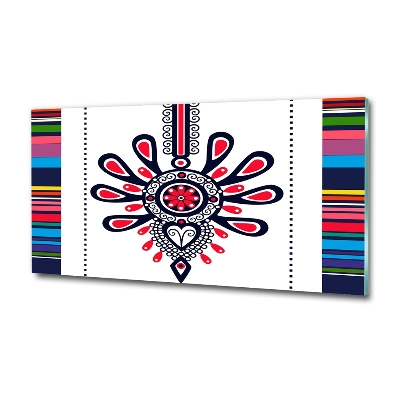 Cuadro de cristal templado moderno horizontal Patrón popular polaco