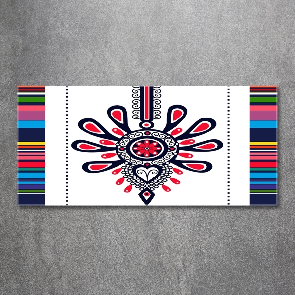 Cuadro de cristal templado moderno horizontal Patrón popular polaco