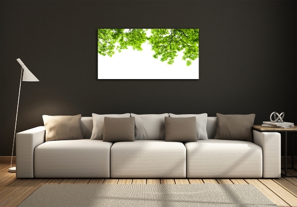 Impresión en cristal con acabado brillante horizontal hojas de roble