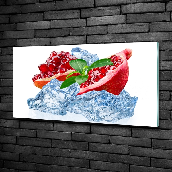 Foto en cristal de alta calidad con impresión uv horizontal Granada con hielo