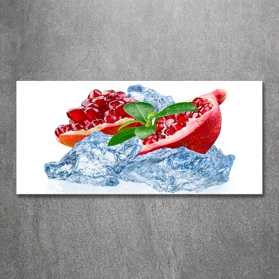 Foto en cristal de alta calidad con impresión uv horizontal Granada con hielo