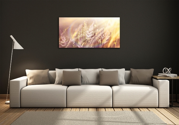 Foto en cristal de alta calidad con impresión uv horizontal Hierba alta