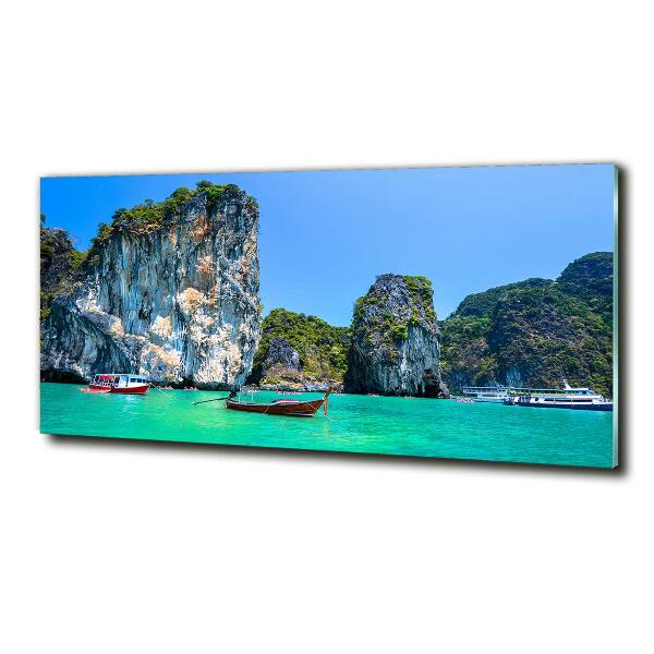 Foto en cristal de alta calidad con impresión uv horizontal Barcos de Tailandia