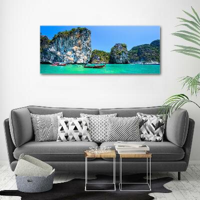 Foto en cristal de alta calidad con impresión uv horizontal Barcos de Tailandia