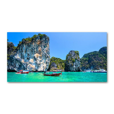 Foto en cristal de alta calidad con impresión uv horizontal Barcos de Tailandia