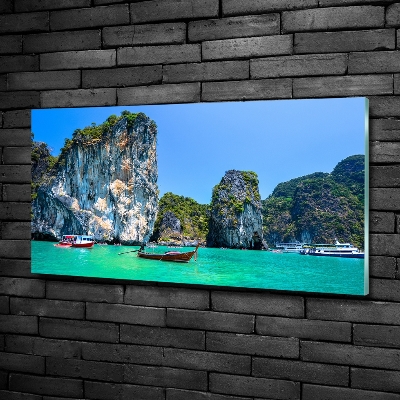 Foto en cristal de alta calidad con impresión uv horizontal Barcos de Tailandia