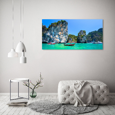 Foto en cristal de alta calidad con impresión uv horizontal Barcos de Tailandia