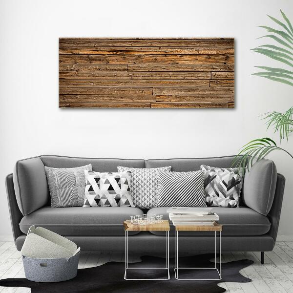 Impresión en cristal con acabado brillante horizontal pared de madera