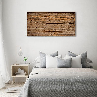 Impresión en cristal con acabado brillante horizontal pared de madera