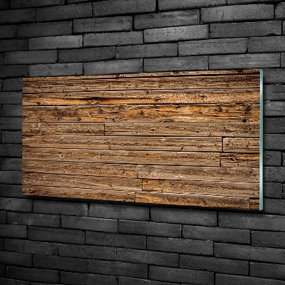 Impresión en cristal con acabado brillante horizontal pared de madera
