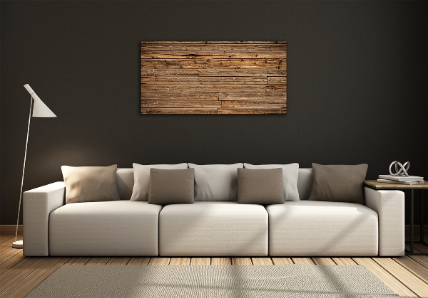 Impresión en cristal con acabado brillante horizontal pared de madera