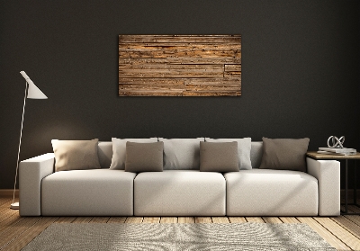 Impresión en cristal con acabado brillante horizontal pared de madera