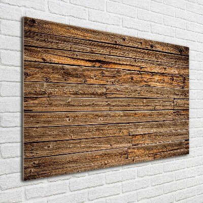 Impresión en cristal con acabado brillante horizontal pared de madera