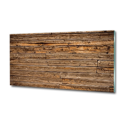 Impresión en cristal con acabado brillante horizontal pared de madera